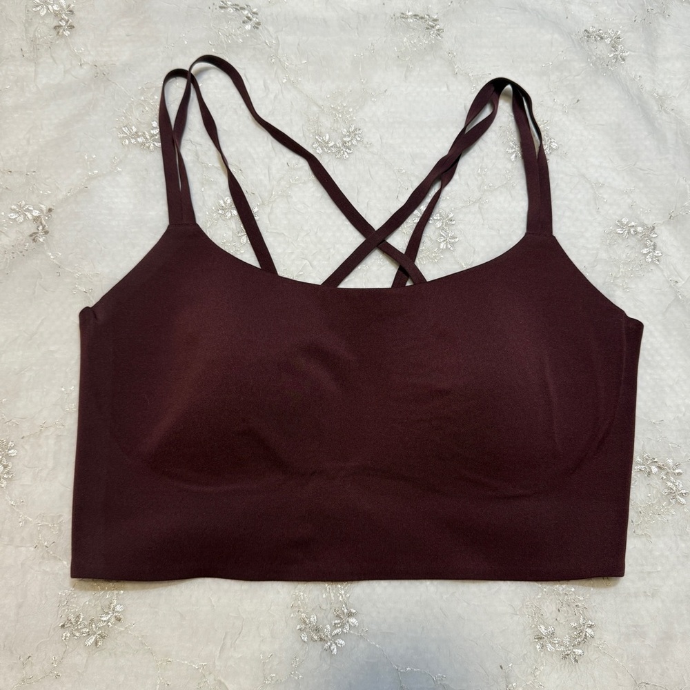 aerie Strappy Longline Bralette in Deep Burgundy